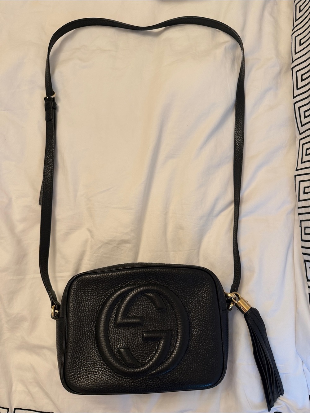 Gucci Soho Black pebbled Leather Crossbody Bag